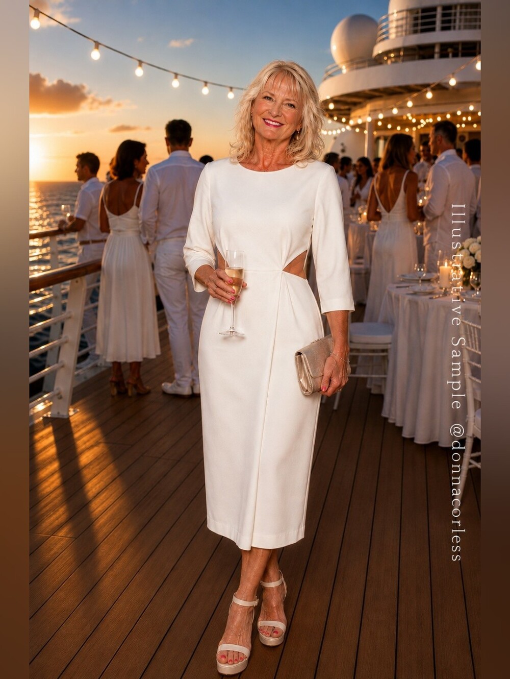 Gabrielle Union NY&C Ivory Cutout Back Midi Dress Size 6 Cocktail Wedding